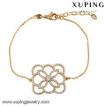 74361 Xuping wholesale jewelry manufacturer China luxury square flower geometric gold bracelet